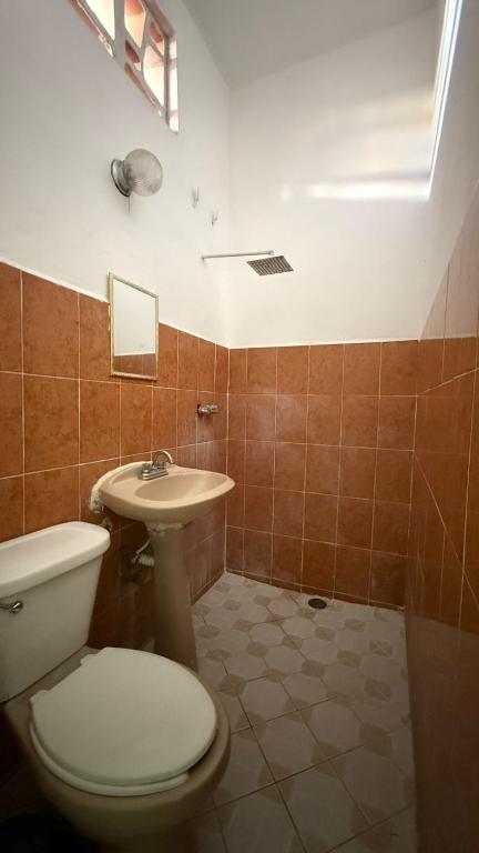 Koupelna v ubytování Hotel Climar