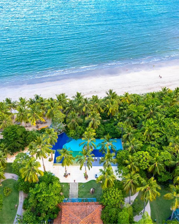 an aerial view of the beach and the ocean at Camurim Grande Pousada & SPA - Jantar Incluído in Maragogi