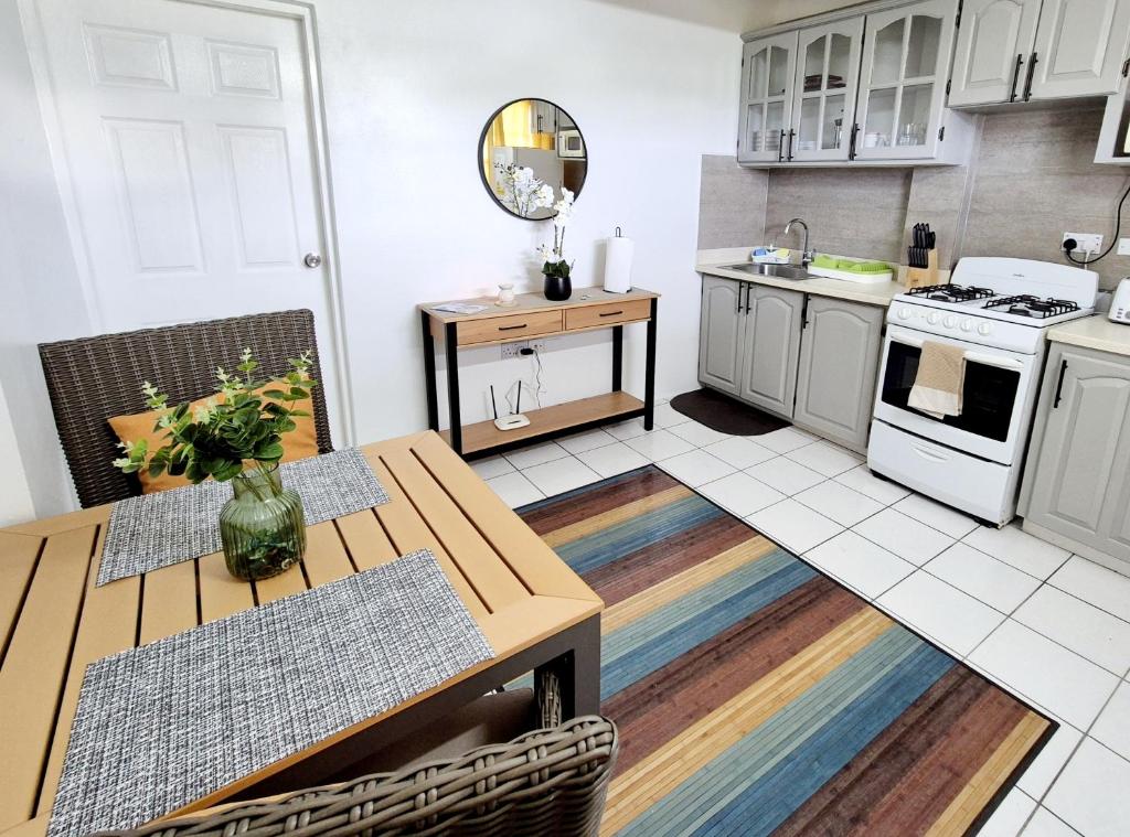Kuchyň nebo kuchyňský kout v ubytování Silver View Apartments