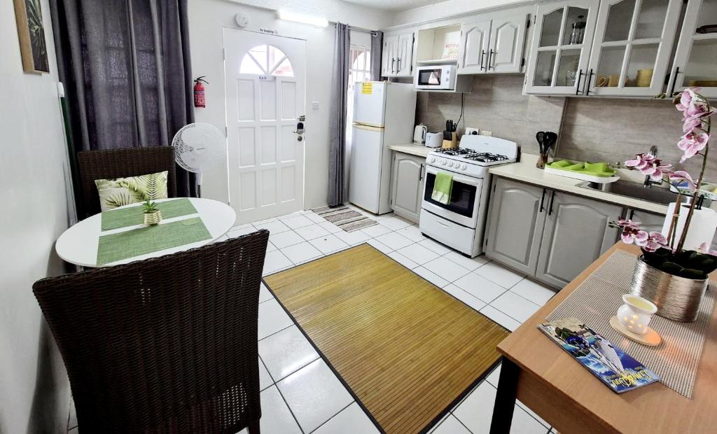 Kuchyň nebo kuchyňský kout v ubytování Silver View Apartments