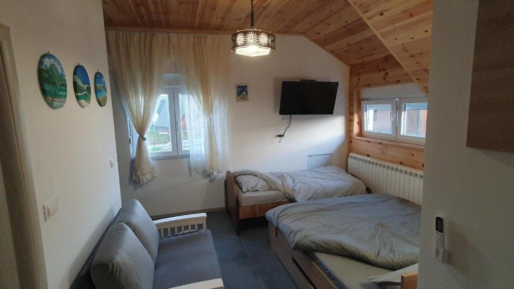 TV a/nebo společenská místnost v ubytování VIP Durmitor
