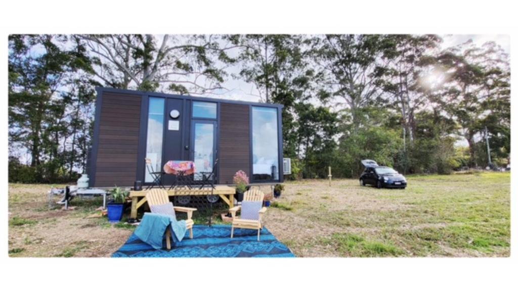 Zahrada ubytování White Jacaranda Tiny House by Tiny Away