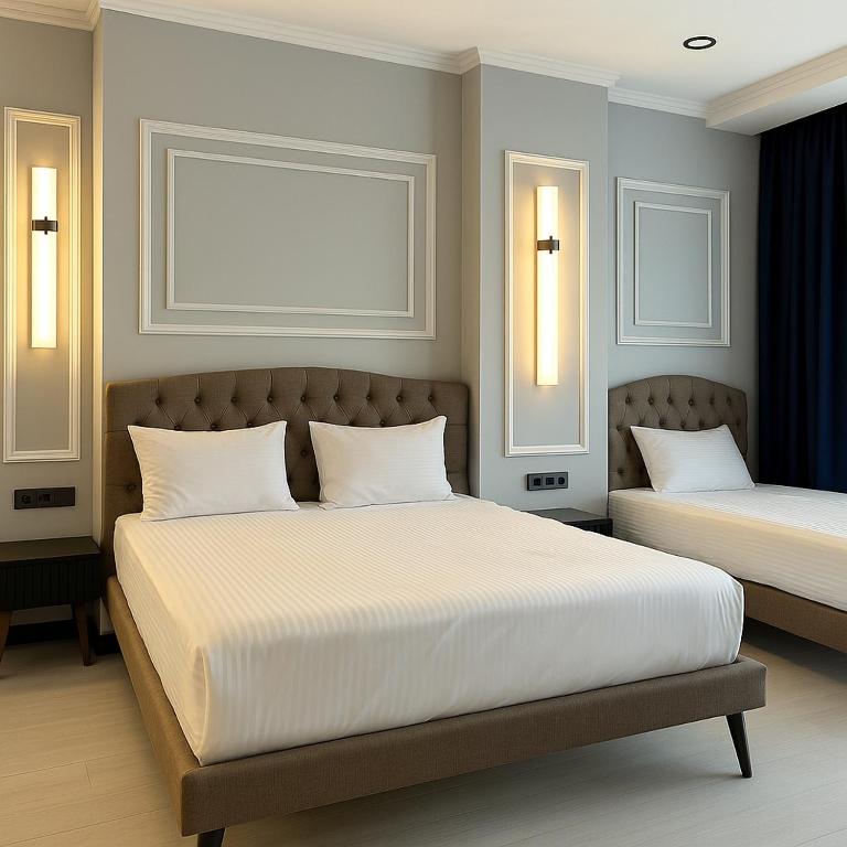 Cama ou camas em um quarto em Park Hotel & Private Transportation İstanbul Airport-By Loft