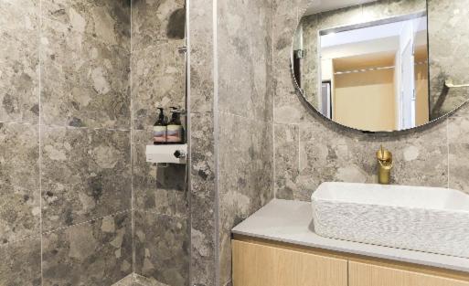 Koupelna v ubytování Hotel Badada