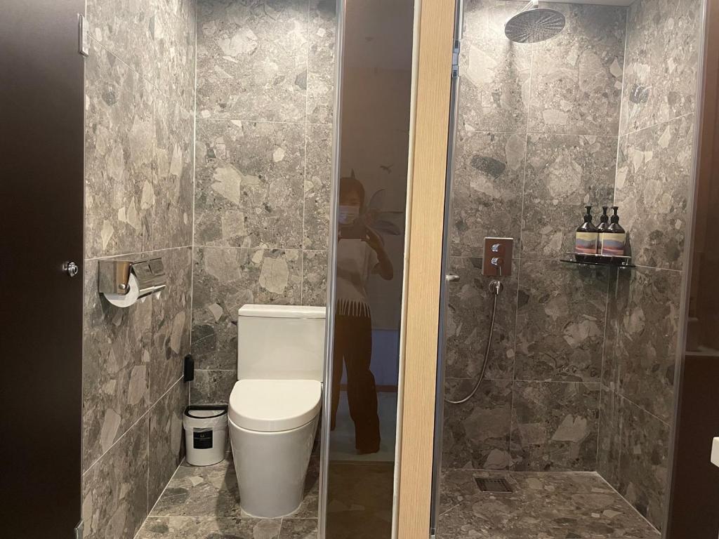 Koupelna v ubytování Hotel Badada