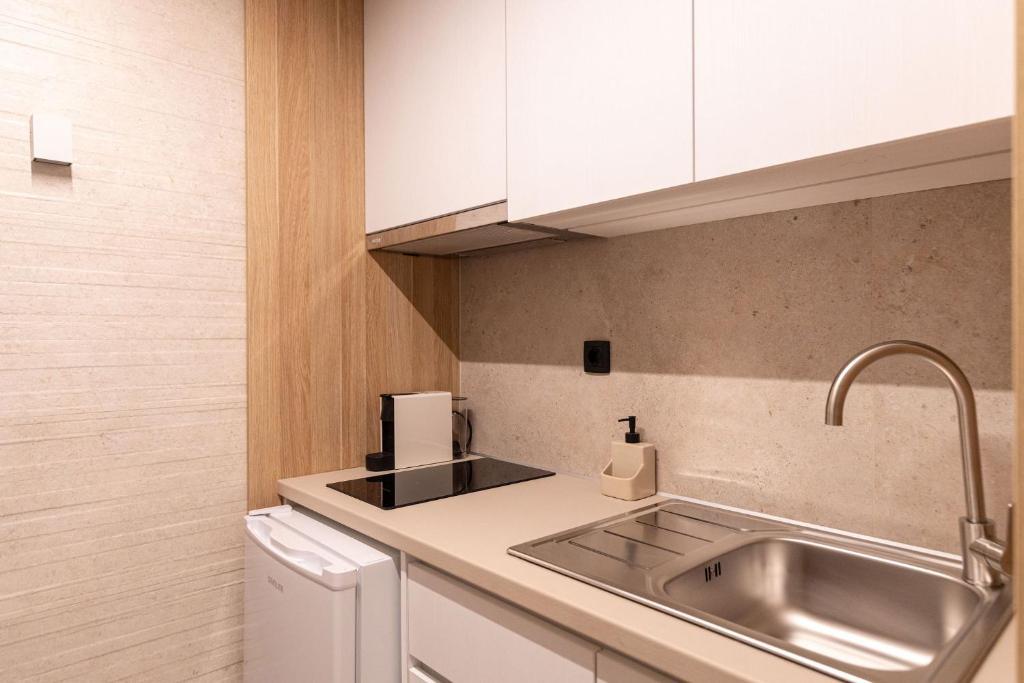 Kuchyň nebo kuchyňský kout v ubytování Xanthia Suites