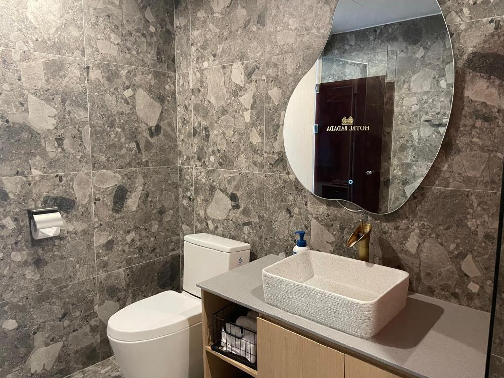 Koupelna v ubytování Hotel Badada