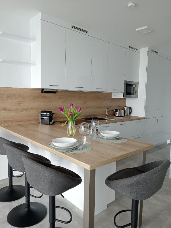 Kuchyň nebo kuchyňský kout v ubytování Villapark Apartmanok A-B 3, 4,
