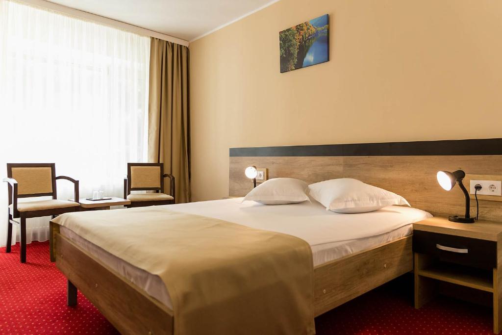 Postel nebo postele na pokoji v ubytování Complex Balnear Cozia - Corp Oltul