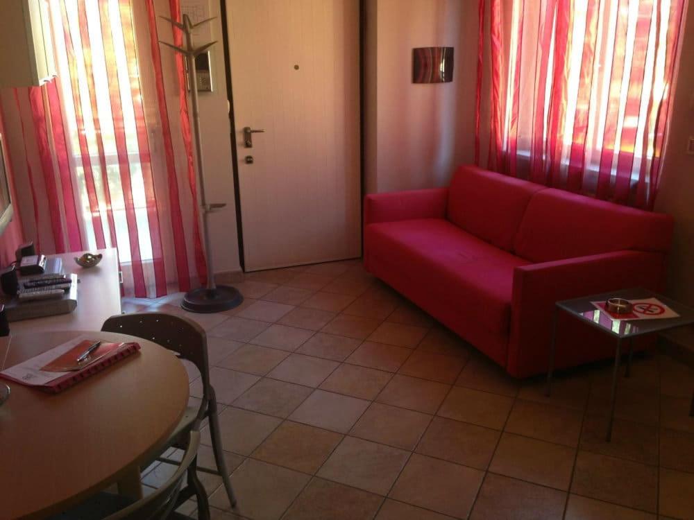 Posezení v ubytování Rosta Residence Ranverso