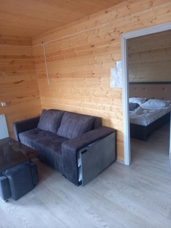 Postel nebo postele na pokoji v ubytování Пляжный дом