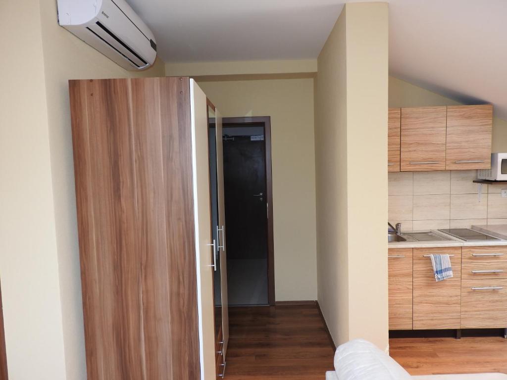 Kuchyň nebo kuchyňský kout v ubytování Fridrich apartman