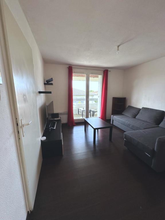 un salon avec un canapé et une table dans l'établissement Ernest-Toulouse - LB - T2 bien placé, à Toulouse