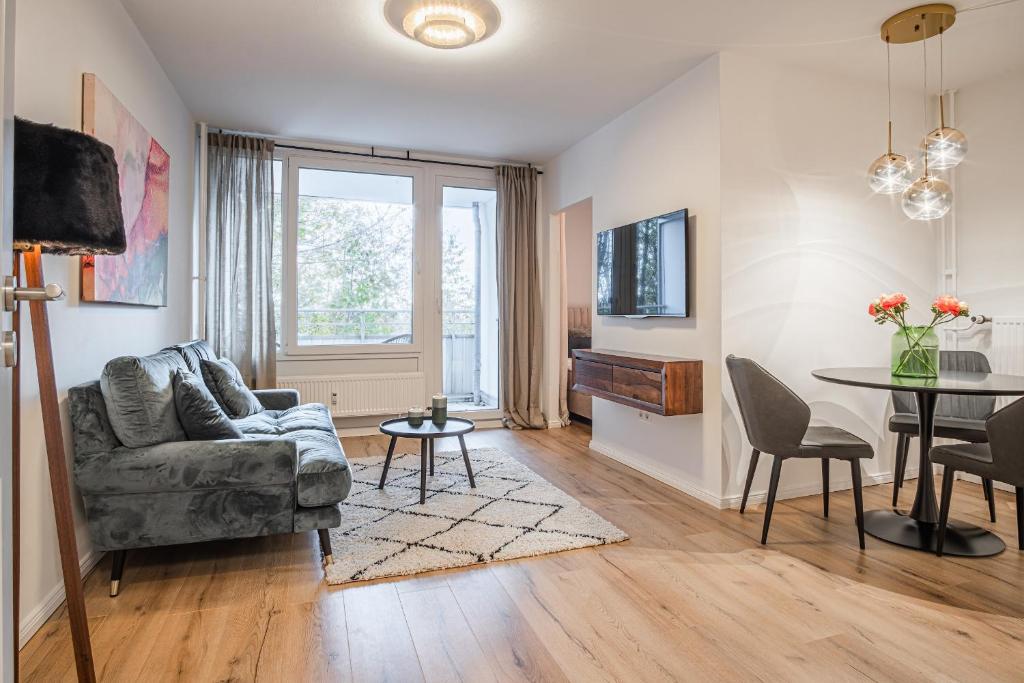 Televiisor ja/või meelelahutuskeskus majutusasutuses Strand voraus