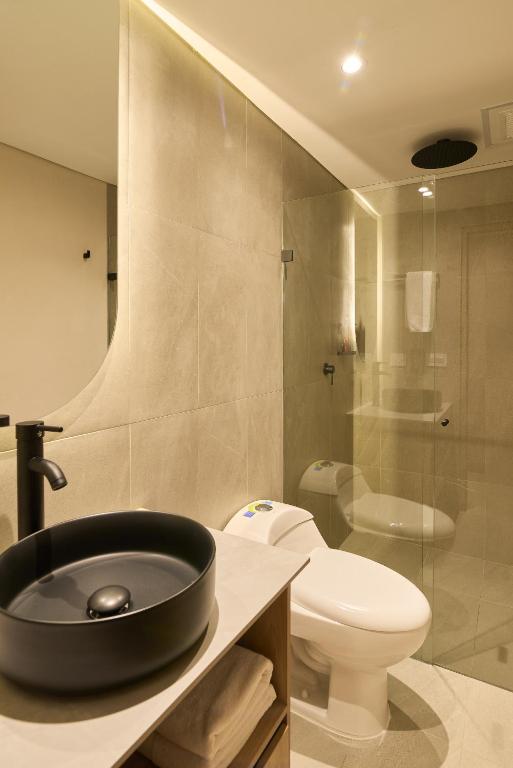 Koupelna v ubytování Hotel Lincoln
