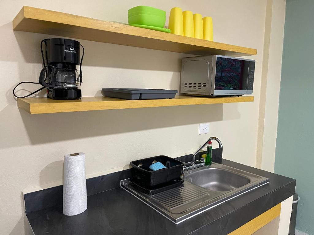 Kuchyň nebo kuchyňský kout v ubytování Casona Suites
