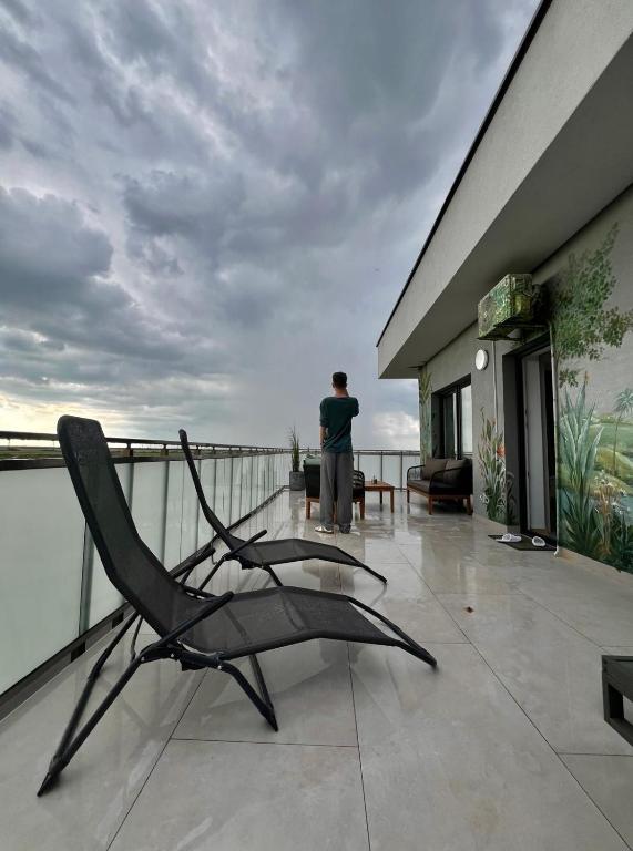Balkón nebo terasa v ubytování Bridge Penthouse