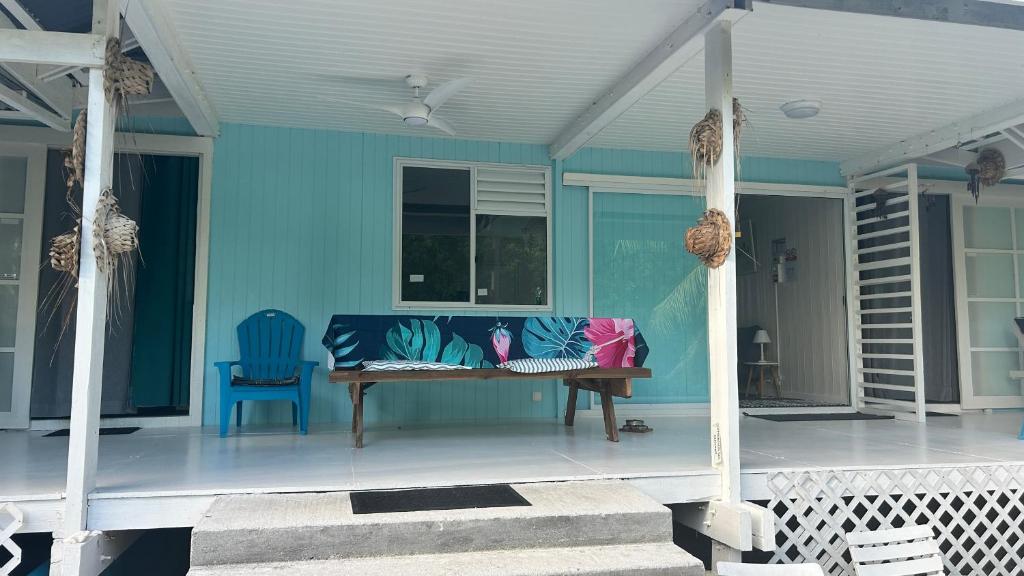 Posezení v ubytování LE FARE BLEU Tiputa Rangiroa