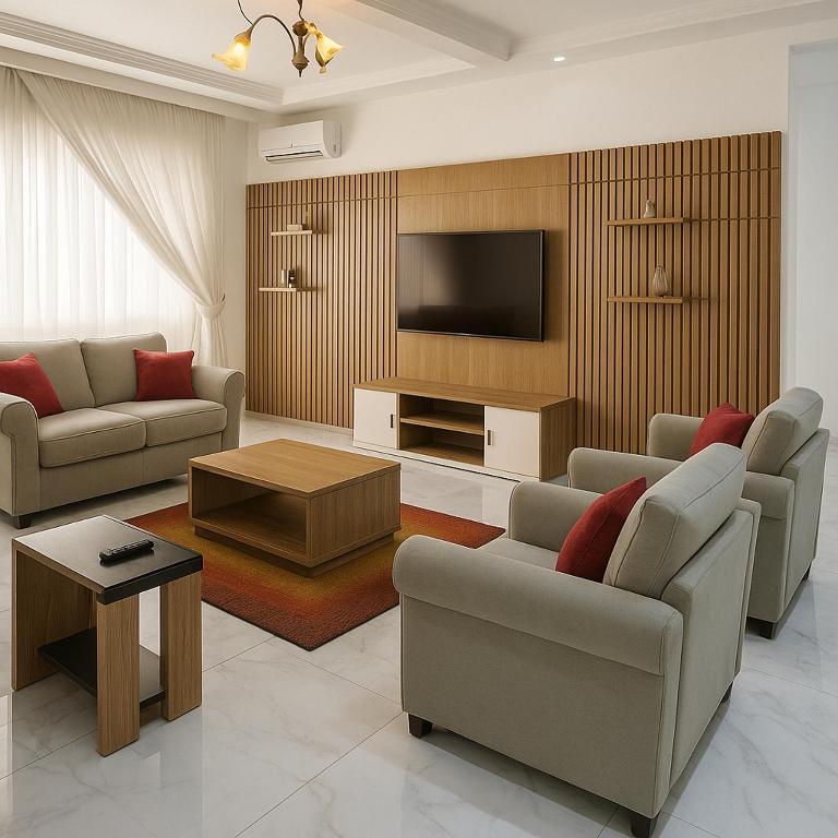 TV a/nebo společenská místnost v ubytování Joy luxury Apartments