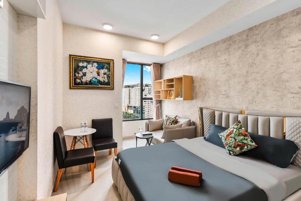 Posezení v ubytování Olala Saigon Apartment in Rivergate Building