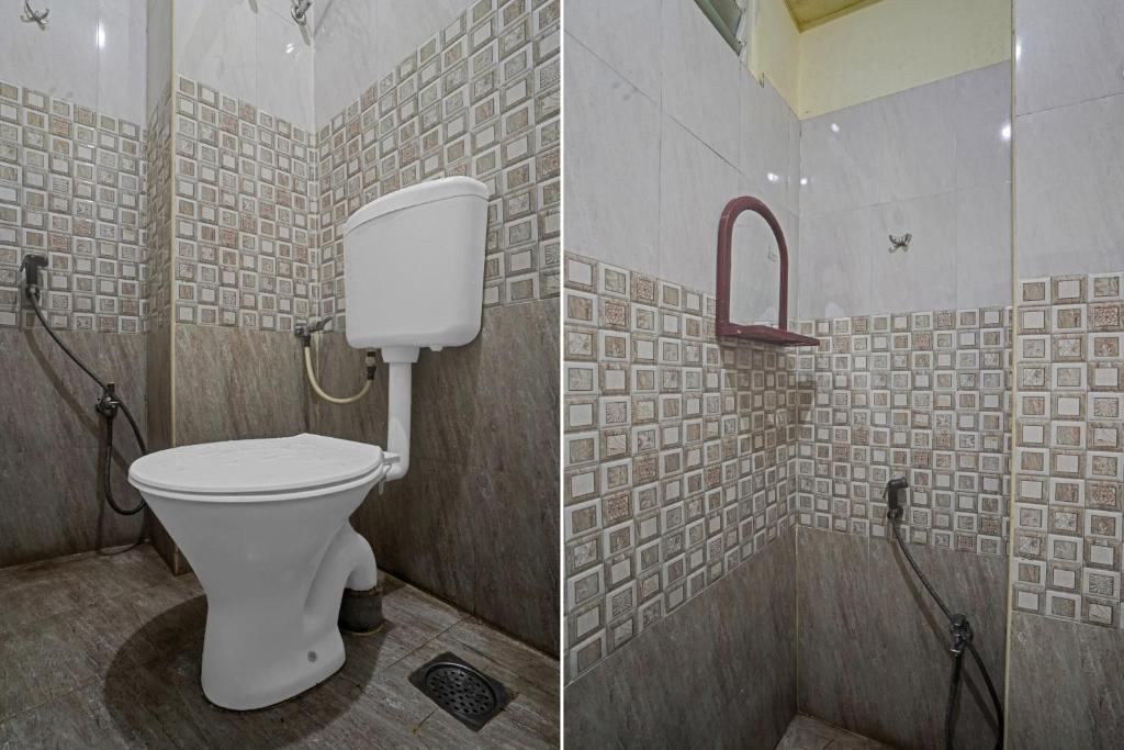 Koupelna v ubytování Hotel O T.Nagar