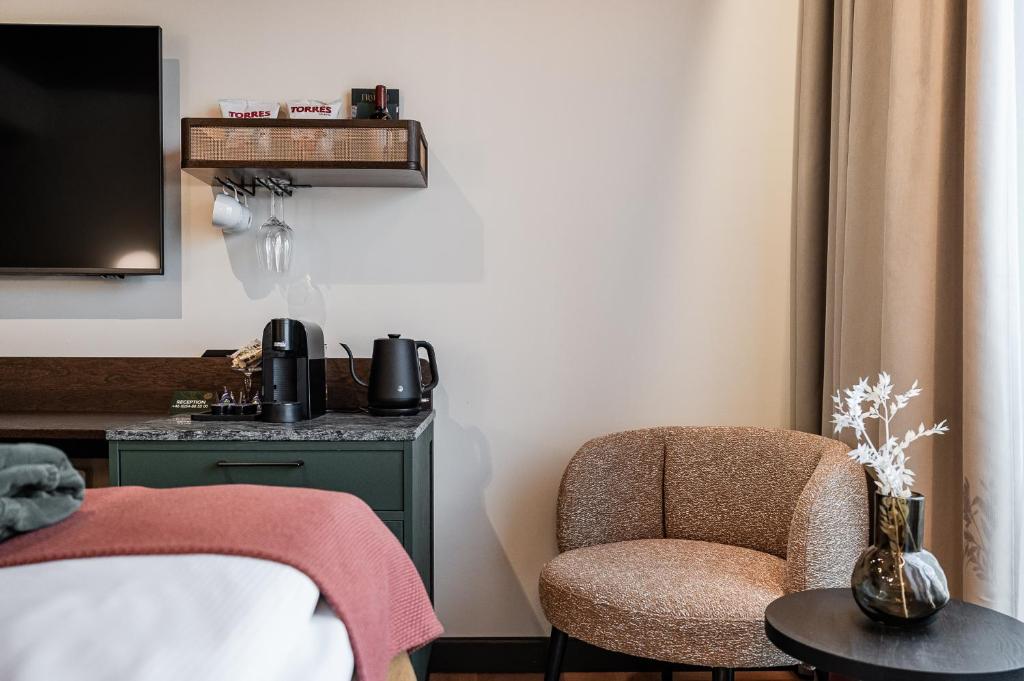 Příslušenství pro přípravu čaje a kávy v ubytování Hotel Fratelli
