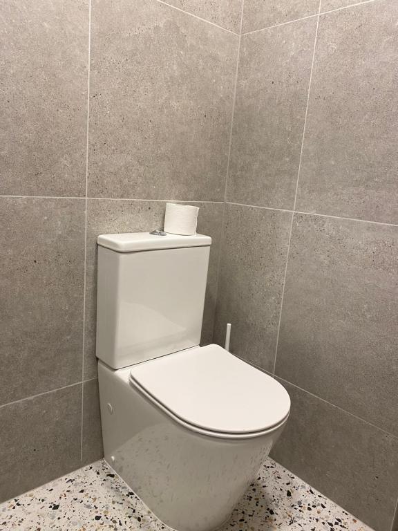 Koupelna v ubytování Pas draugą