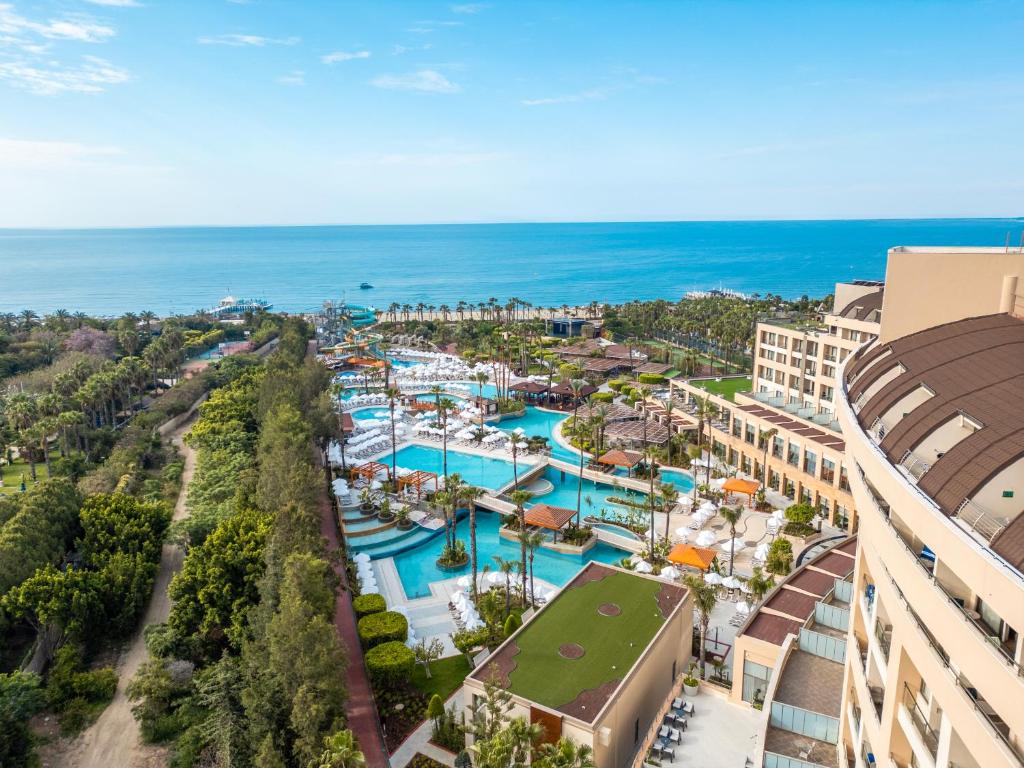 an aerial view of the water park at the resort at Fame Residence Lara & Spa in Lara
