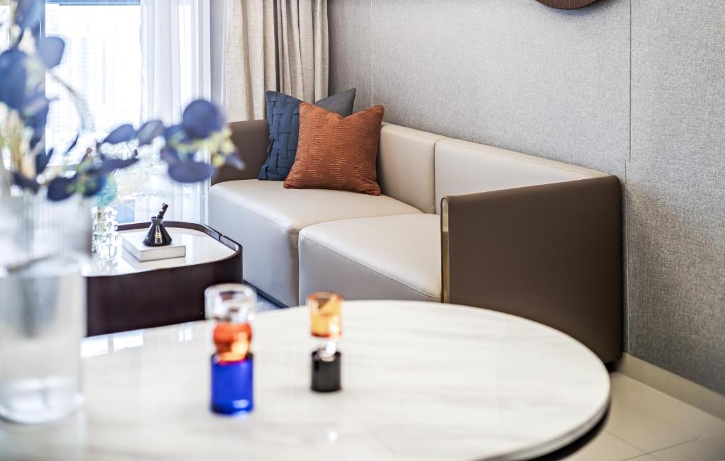 Posezení v ubytování Kingkey Shuibei International Apartment Hotel
