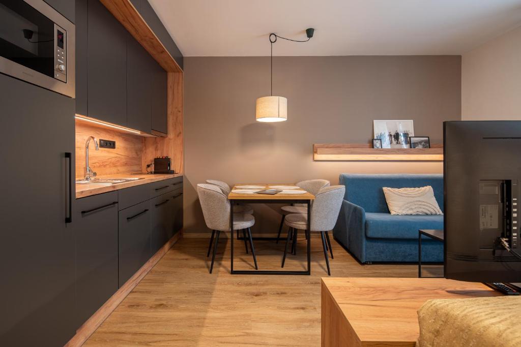 Kuchyň nebo kuchyňský kout v ubytování Resort Aurum Residence A