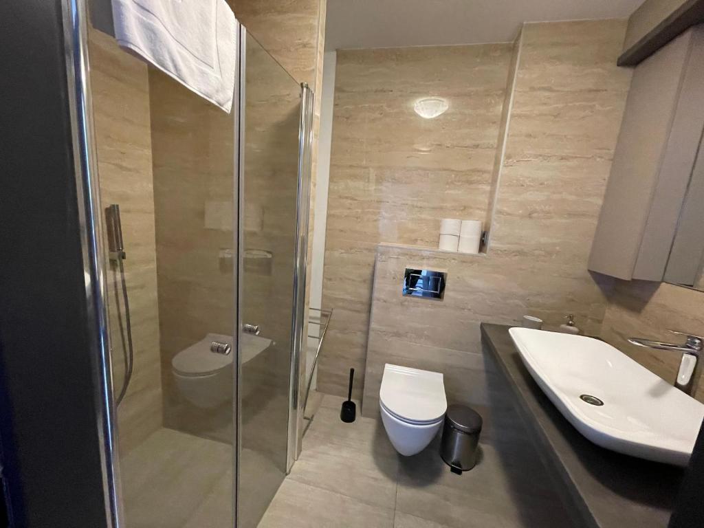 Koupelna v ubytování Hotel Rakovec