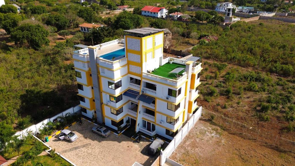 an overhead view of a building on a hill at Casa Marabella in Diani Beach