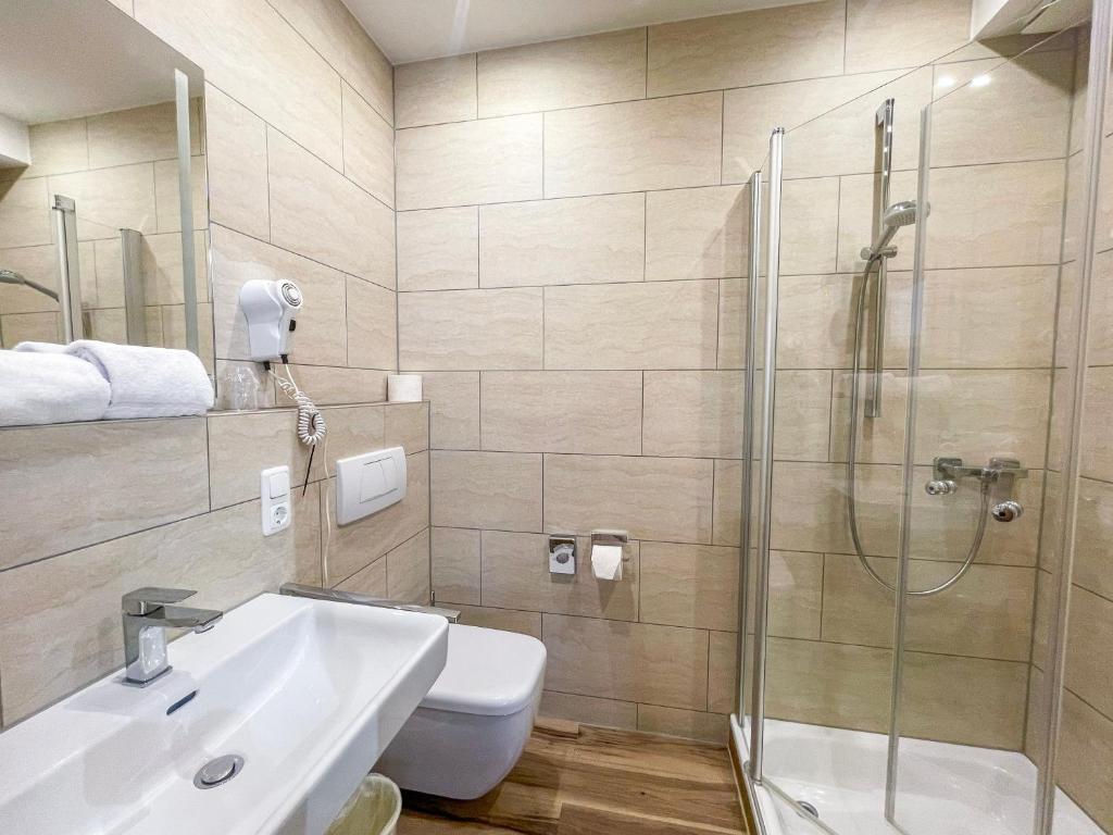 Koupelna v ubytování Gästehaus Forellenhof