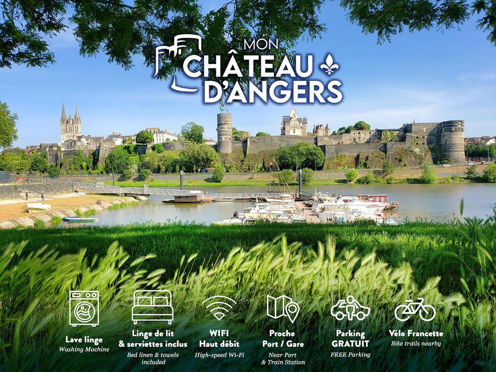 a poster for the movie chateau dances in front of a castle at Le Chateau in Angers