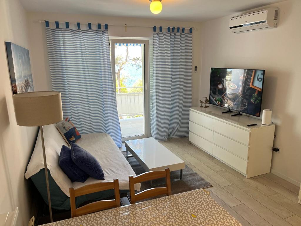 TV a/nebo společenská místnost v ubytování Apartments Selce