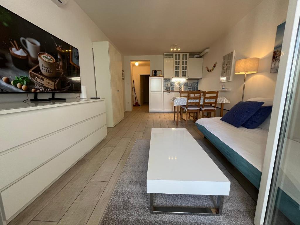 Kuchyň nebo kuchyňský kout v ubytování Apartments Selce