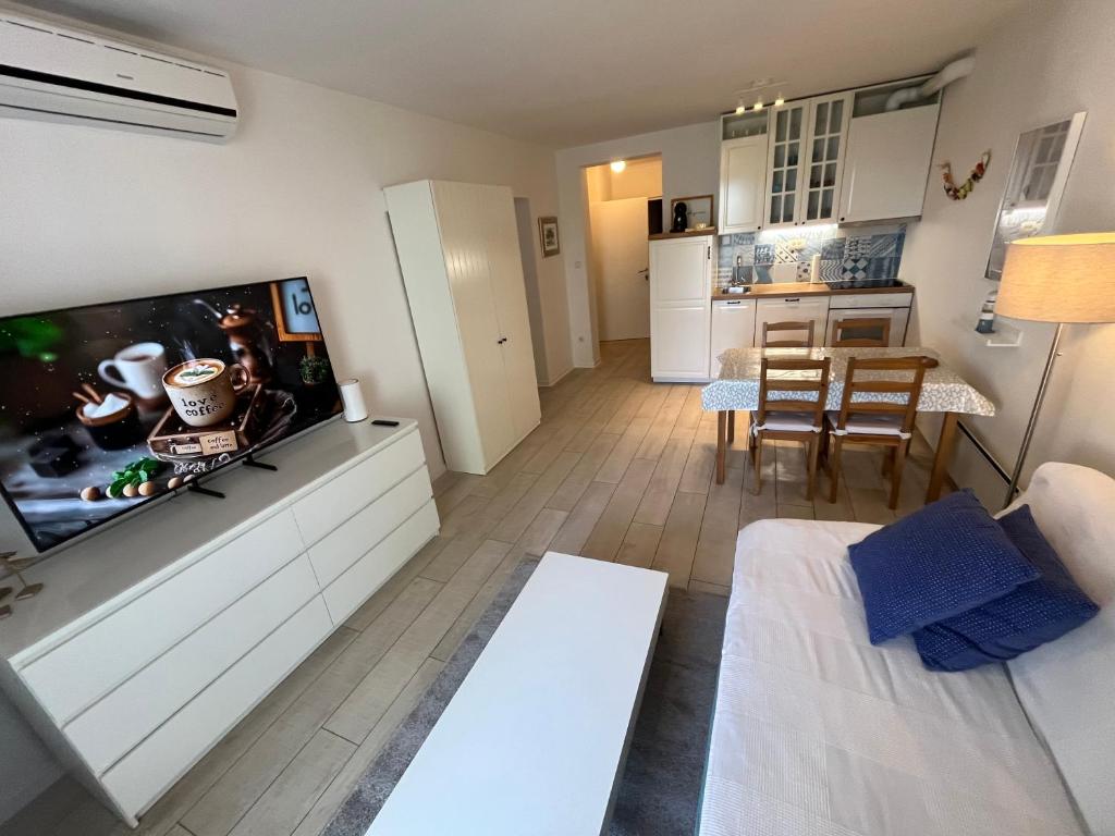 Kuchyň nebo kuchyňský kout v ubytování Apartments Selce