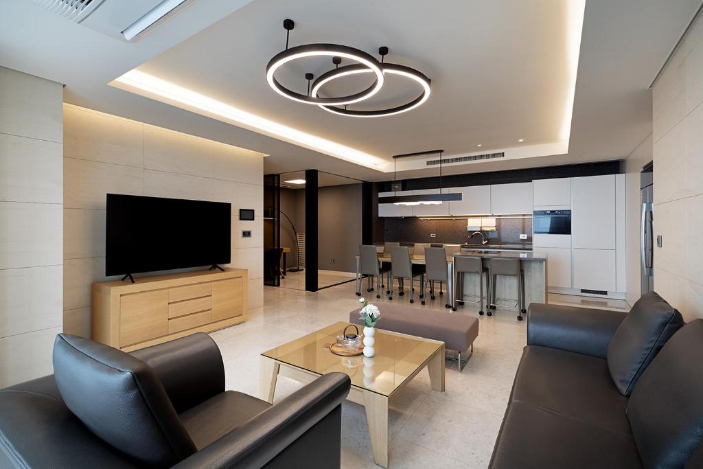 TV a/nebo společenská místnost v ubytování LCT Residence The Vine Haeundae