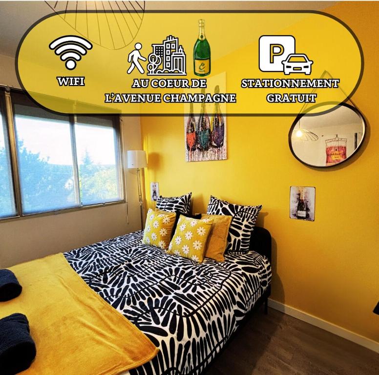 Postel nebo postele na pokoji v ubytování Avenue de Champagne 1 Chambre