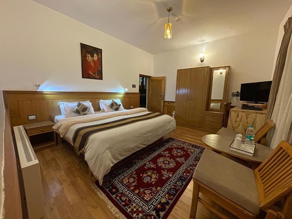 Postel nebo postele na pokoji v ubytování Hotel Ladakh Greens - an Organic Retreat