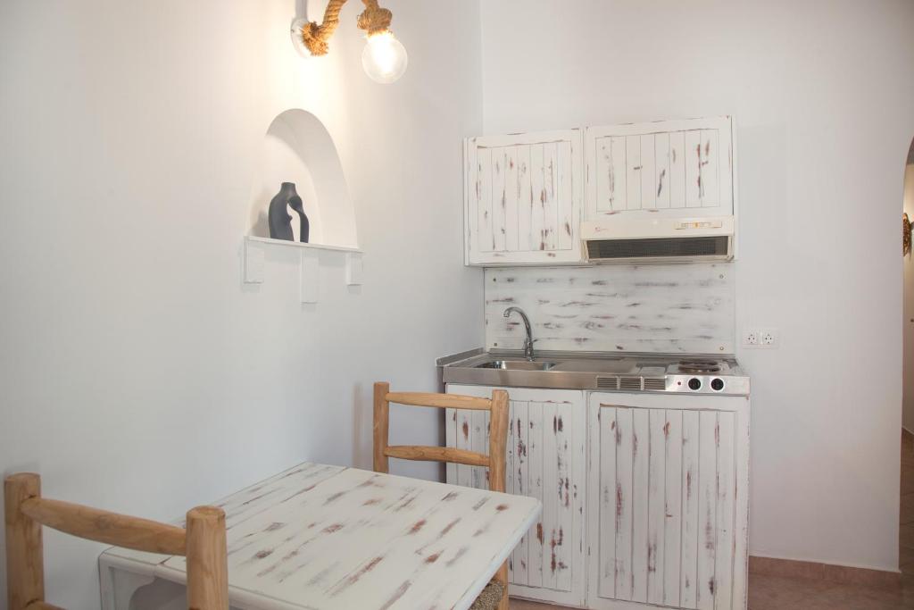Kuchyň nebo kuchyňský kout v ubytování Aquarius Village Agistri
