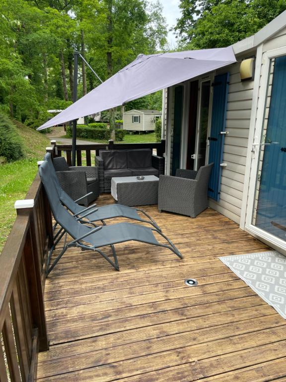 Balkón alebo terasa v ubytovaní Mobile Home PREMIUM AZUR climatisé tout équipé