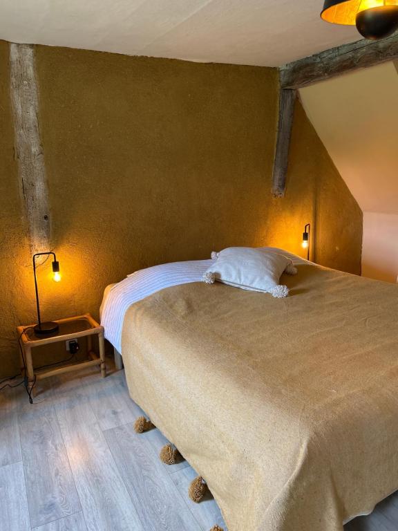 Postel nebo postele na pokoji v ubytování Auberge du Val d'Aisne