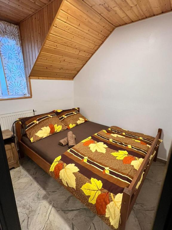 Postel nebo postele na pokoji v ubytování Mattys ranč Všeteč