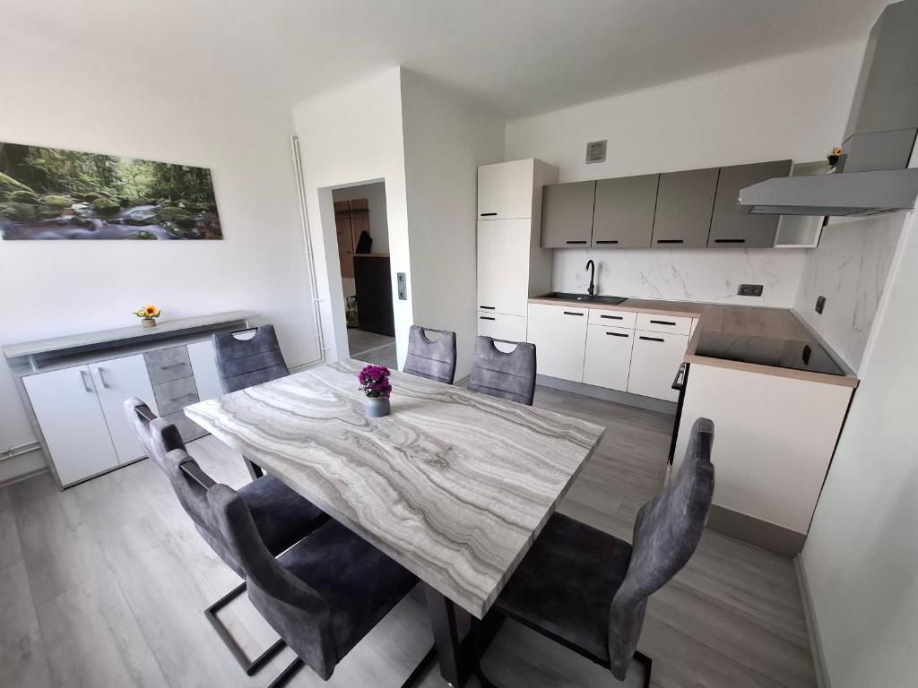 Η κουζίνα ή μικρή κουζίνα στο Tabor View Apartment