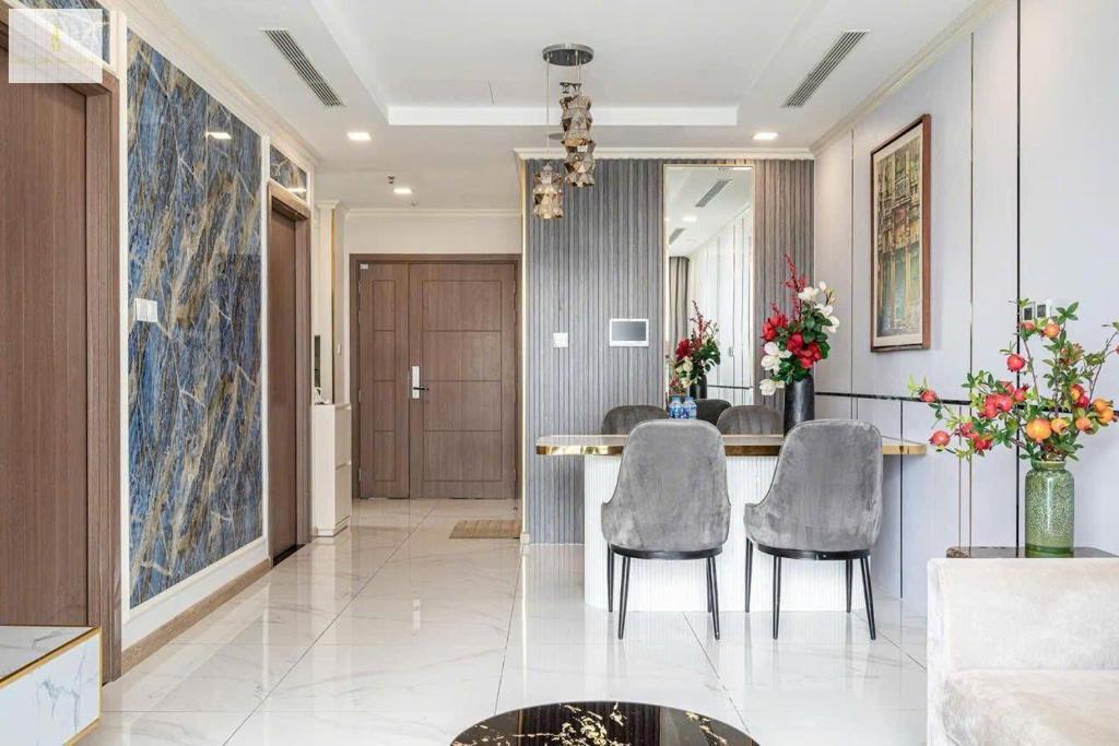 Posezení v ubytování Landmark 81 Luxury Romantic Apartment