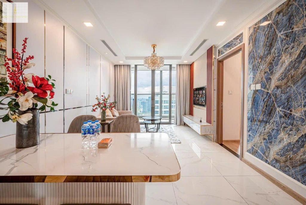 Posezení v ubytování Landmark 81 Luxury Romantic Apartment