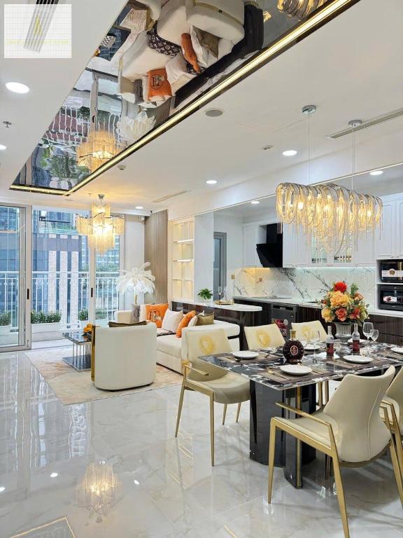 Posezení v ubytování Landmark 81 Luxury Romantic Apartment