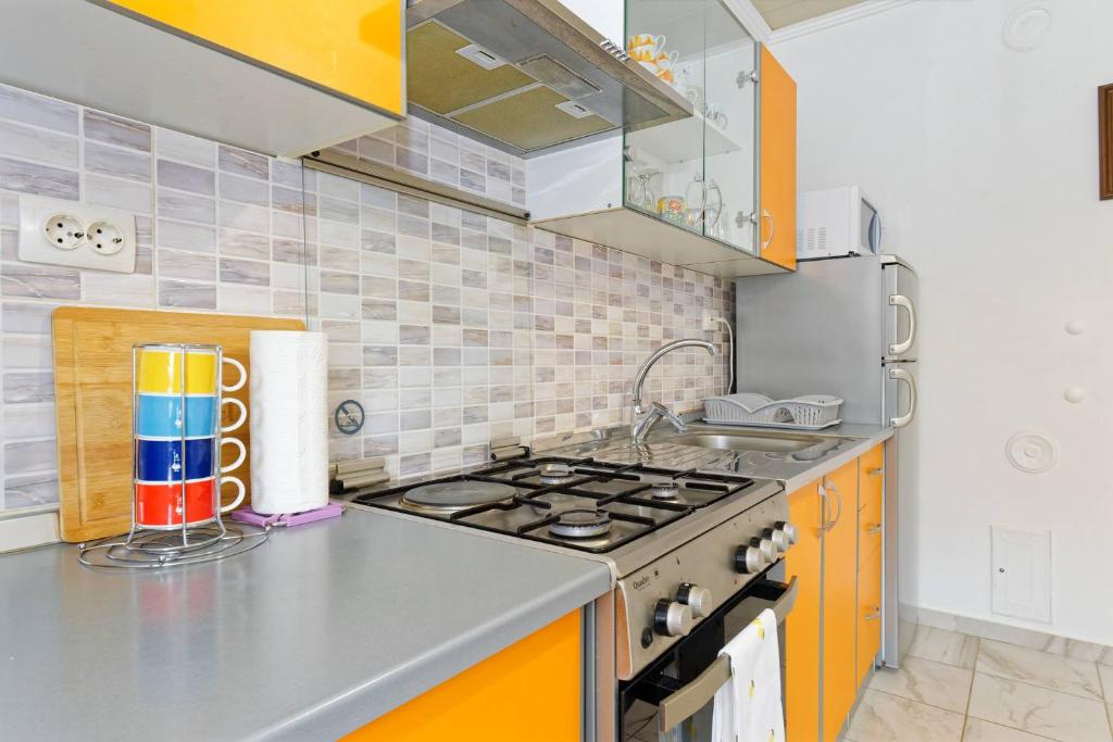 Kuchyň nebo kuchyňský kout v ubytování Apartments Grassi by Rent Istria