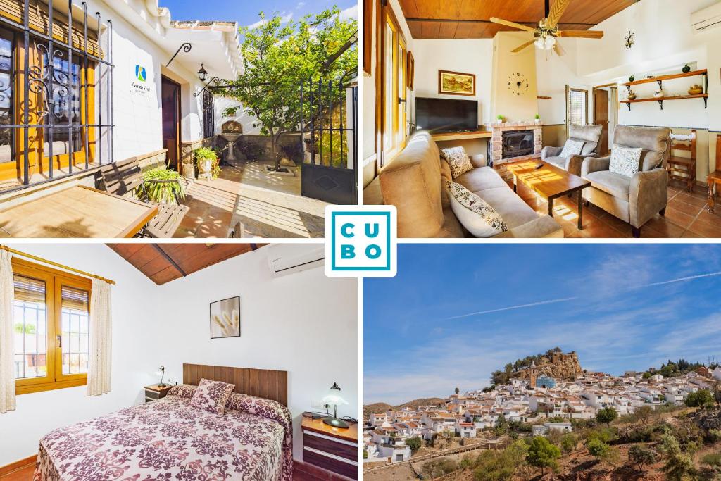 un collage di foto di una casa di Cubo's Jose's Apartment & Caminito del Rey ad Ardales